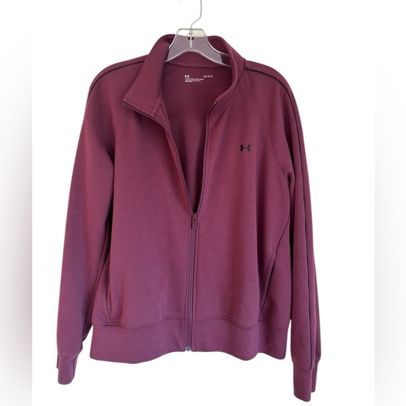 Under Armour Women's Maroon Full-Zip Jacket Size L Sport Casual - Picture 3 of 10